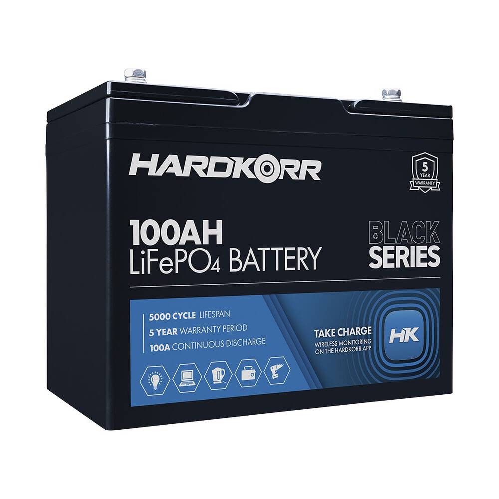 Hardkorr Lithium Deep Cycle Battery 12.8V 100Ah LiFePO4 With Bluetooth