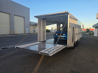 Zero Degree Loading Ramp Enclosed Car Carrier