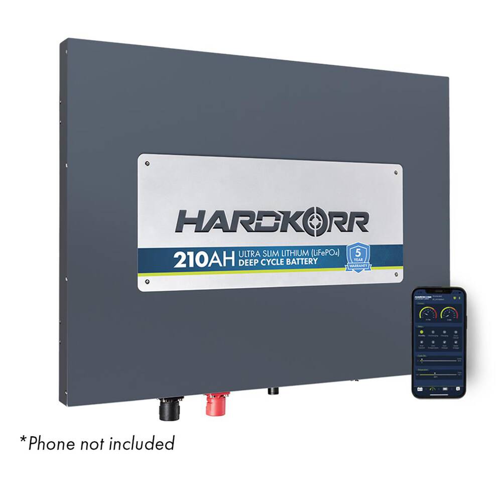 Hardkorr 210Ah Lithium Lifepo4 Slimline Deep Cycle Battery with Bluetooth - HKPBATLSL210