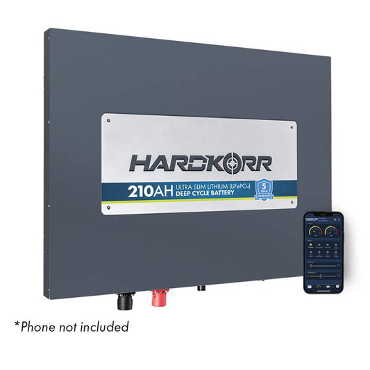 Hardkorr 210Ah Lithium Lifepo4 Slimline Deep Cycle Battery with Bluetooth - HKPBATLSL210